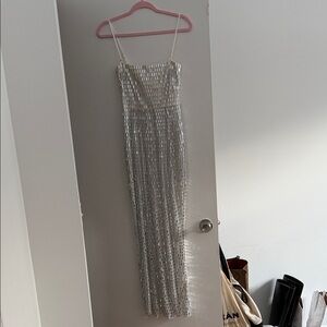 Elegant Silver Sequin Dress
